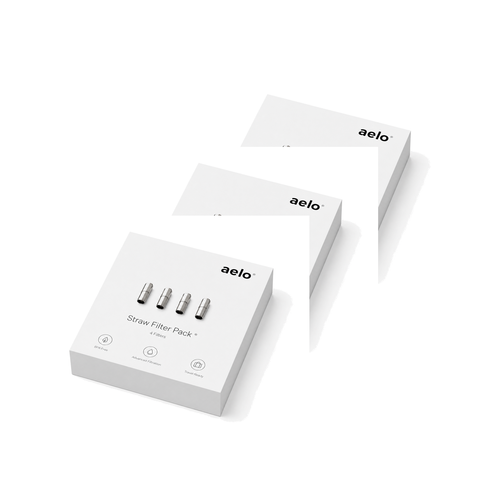 Three Aelo Straw Filter One-Month Supply white boxes